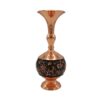 Handcrafted Persian Engraved Copper Vase with a Ghalamzani Design, Featuring a Beautiful Floral Motif in a Bottle Silhouette