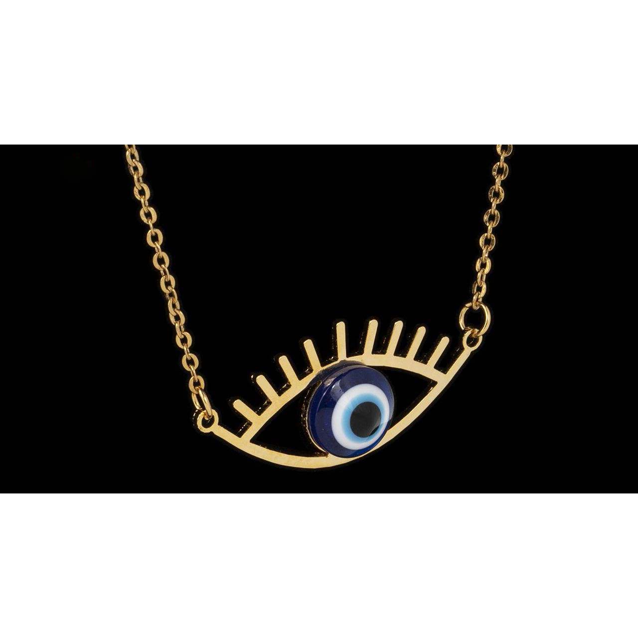 Steel Necklace Artistic Cheshm Nazar Evil Eye