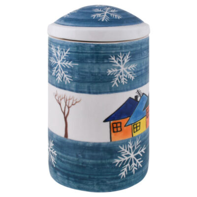 Handcrafted Pottery Kitchen Canister - Winter Model