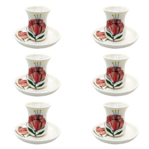 Persian Teacup Set with Saucer – Shaghayegh Flower Pottery