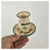 Persian Pottery Teacup & Saucer Set with Cloud and Wave Design