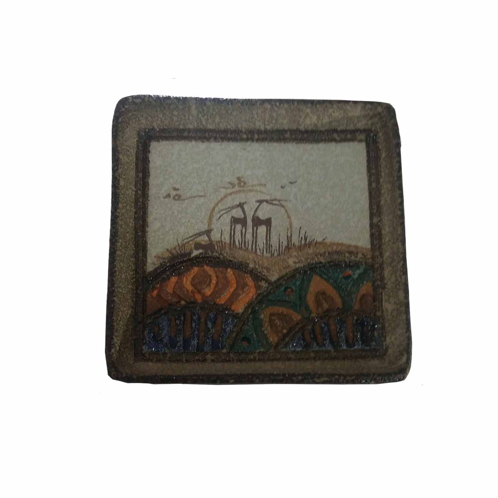 Artistic Pottery Mug – Decorative with Coaster, Masey Model