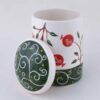 Pottery Canister Jar - Handcrafted with Pomegranate Pattern