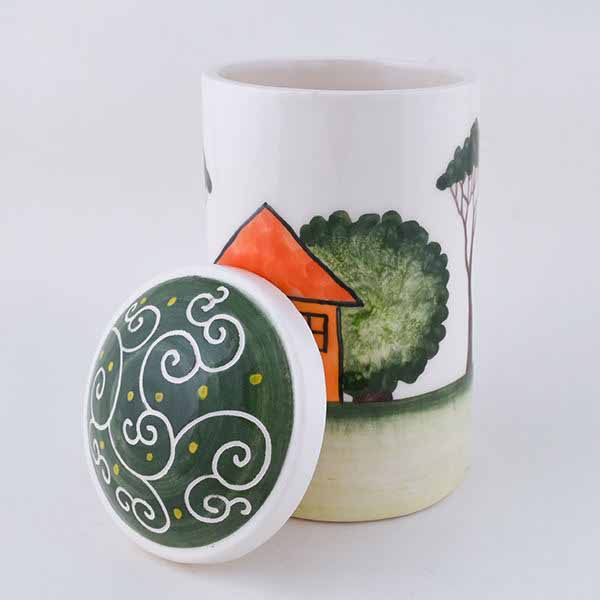 Pottery Canister Jar – Handcrafted Model Summer
