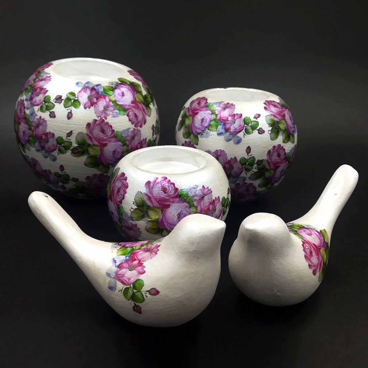 Set of Persian Pottery Tealight Candle Holders Model Flower