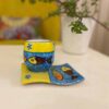 Artistic Pottery Mug - Decorative with Coaster, Fish Model