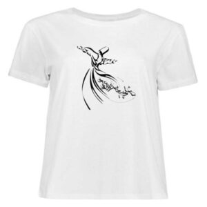 Persian Cotton White T-Shirt Model Sama — Inspired by Persian Poetry, Calligraphy Art