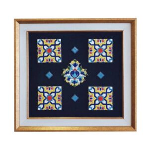 Decorative Persian Framed Ceramic Tile – Shah Abbasi