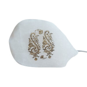 Persian Glow Salt Lamp – Handcrafted with Paisley Design