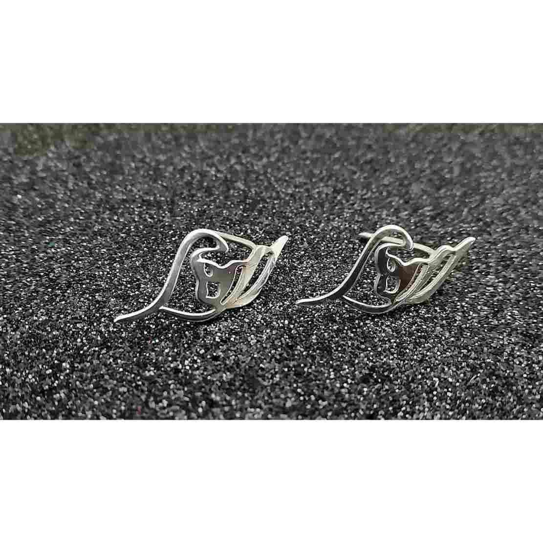 Set of Persian Silver Named Necklace & Earrings Model Elahe
