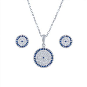 Set of Silver Necklace & Earring Model Cheshm Nazar
