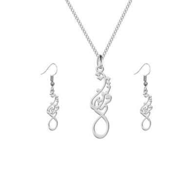 Set of Persian Silver Necklace & Earring Model Fershteh