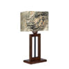 Artistic Persian Calligraphy Wooden Table Lamp – Handcrafted Rectangular Accent