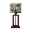 Artistic Persian Calligraphy Wooden Table Lamp – Handcrafted Rectangular Accent