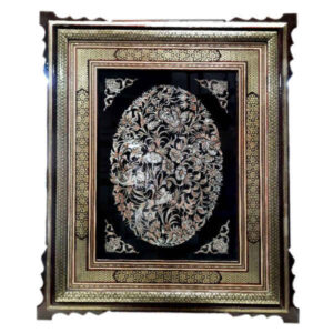 Handmade Framed Persian Engraved Copper Art Garden – Traditional Wall Decor