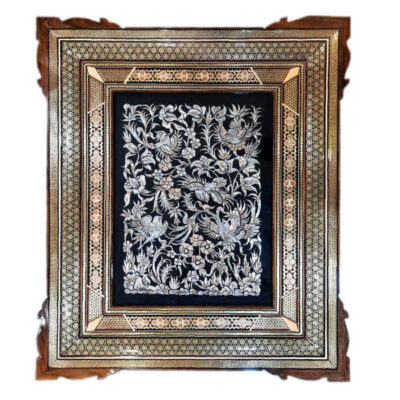 Persian Engraved Copper Wall Art with Birds & Flowers – Traditional Iranian Metalwork for Home Decor