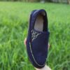Handcrafted Persian Giveh Shoes - Navy Blue Geometric Model