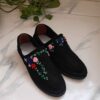 Handcrafted Persian Giveh Shoes - Bahar Black Floral Model