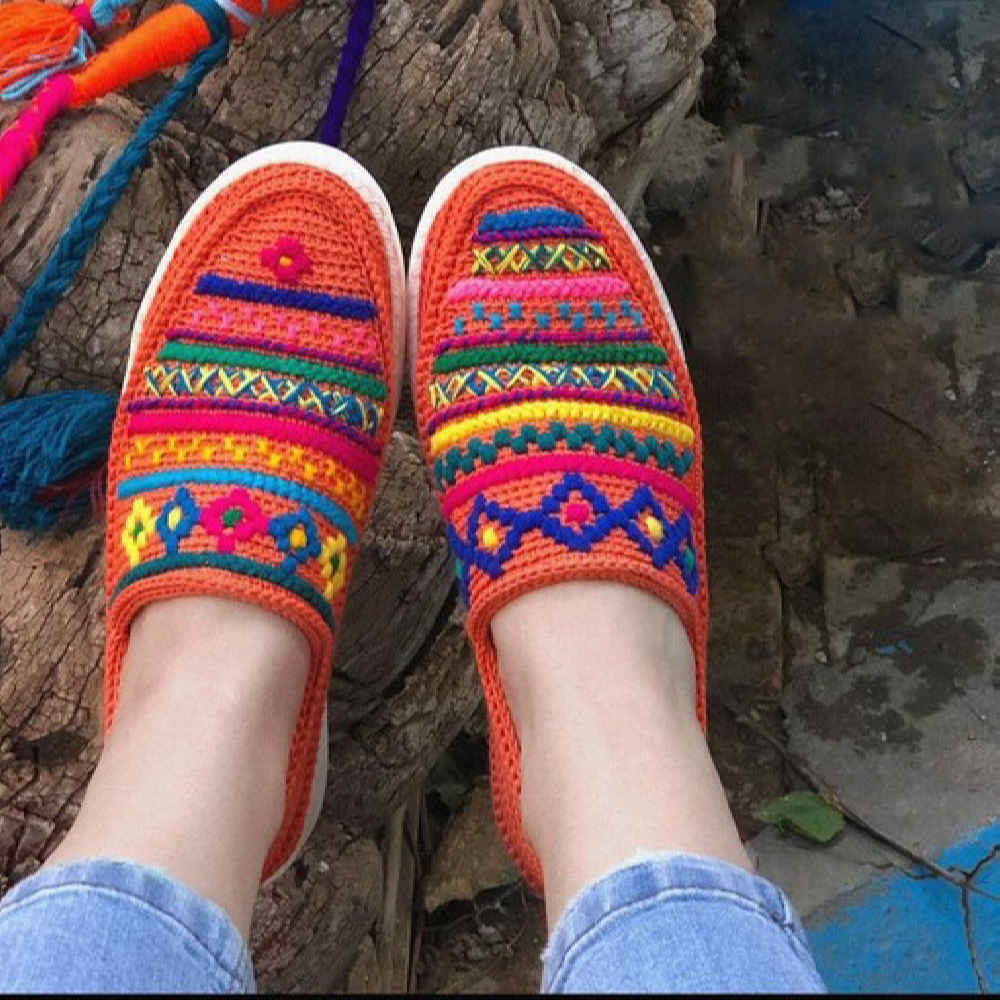 Giveh Shoes – Persian Handcrafted Breathable Footwear Orange Model