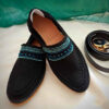 Handcrafted Persian Giveh Shoes - Star Black Striped Model