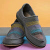 Handcrafted Persian Giveh Shoes - Zanjan Model Striped Gray