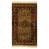 Hand-Knotted Persian Khorasan Jangal Silk Rug (Fine Art Floral Medallion) - Brown