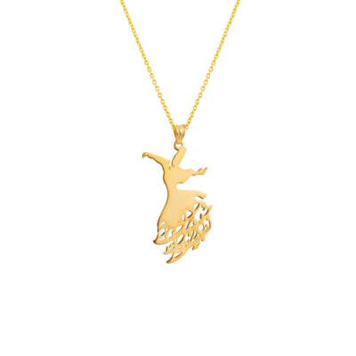 Persian Stainless Steel Pendant Necklace - Sama Sufi Dance Design