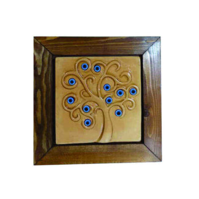 Persian Cheshm Nazar Ceramic Wall Art – Decorative Evil Eye Protection for Home Interiors