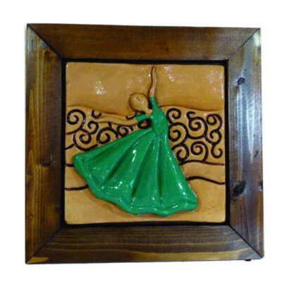 Persian Sufi Sama Ceramic Wall Art – Traditional Dancing Artwork for Cultural Home Decor