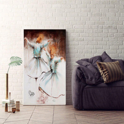 Dervish Dance (Sama) Persian Wood Print Wall Art – Sufi Dance Decor