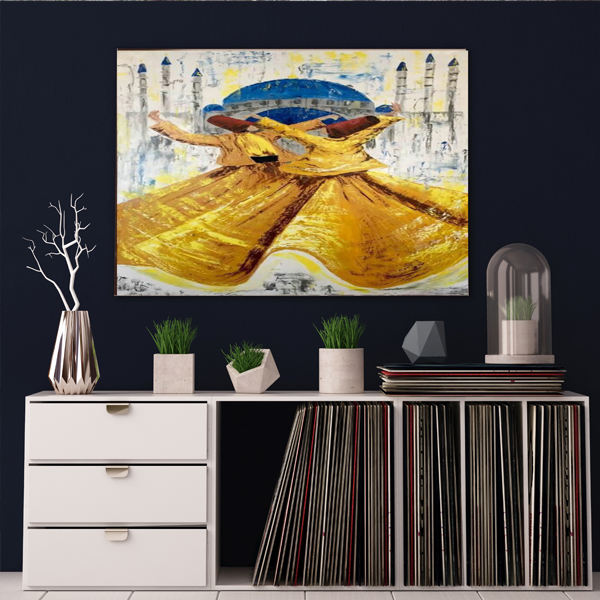 Persian Wooden Poster Print – Sama Dancers Wall Art