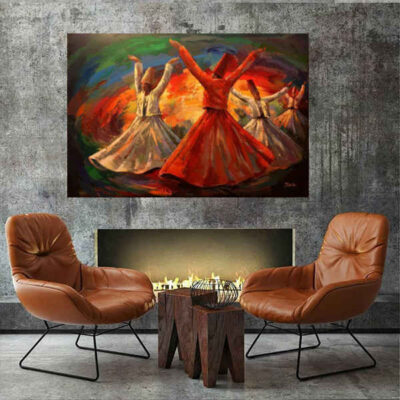 Dervish Dance (Sama) Persian Wood Print Wall Art – Sufi Decor