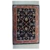 Hand-Knotted Persian Kashmar Afshan Rug (Traditional All-over Floral) - Black Wool