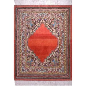 Hand-Knotted Persian Heriz Sahand Rug (Classical Geometric Diamond Pattern) – Red Wool