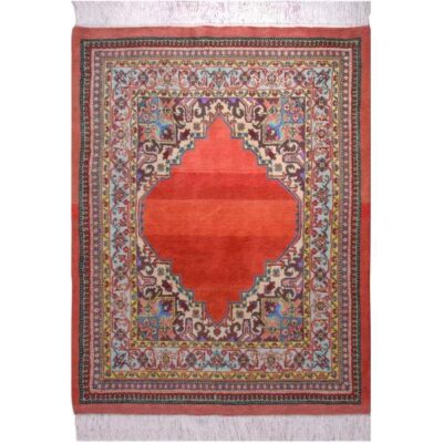 Hand-Knotted Persian Heriz Sahand Rug (Classical Geometric Diamond Pattern) - Red Wool