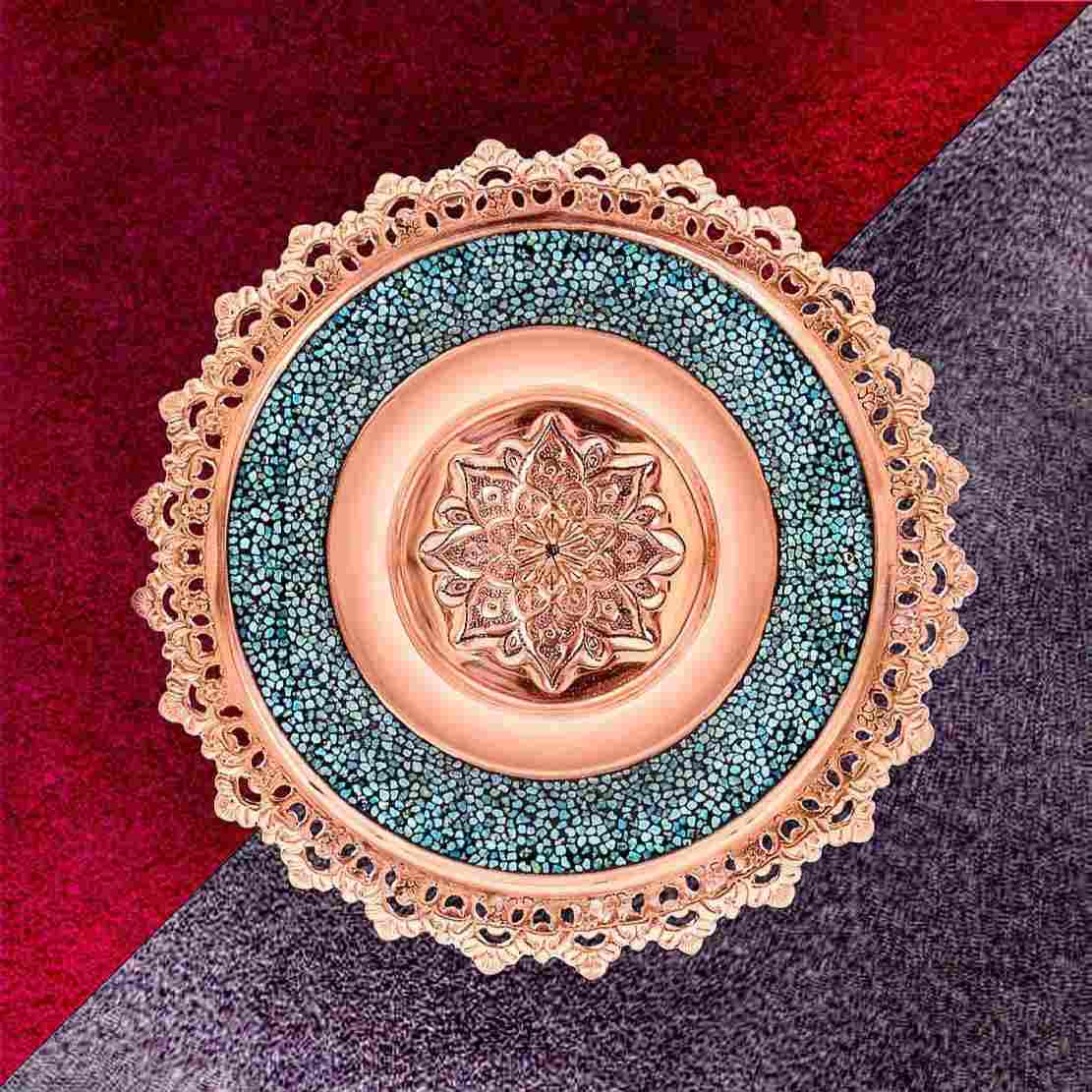 Firuzeh Kubi Decorative Copper Plate Dish