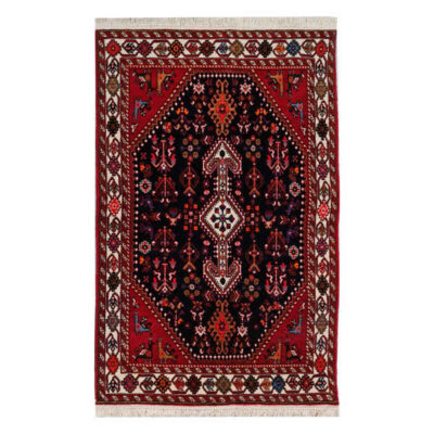 Hand-Knotted Persian Isfahan Rug (Classical Tribal Toranj Geometric Medallion) - Red Wool