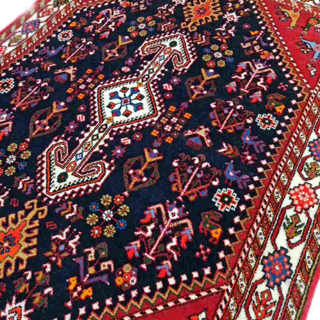 Hand-Knotted Persian Isfahan Rug (Classical Tribal Toranj Geometric Medallion) – Red Wool