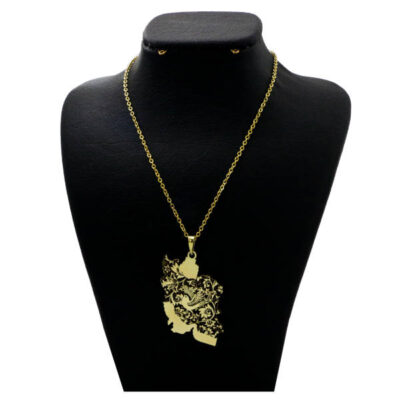 Persian Brass Pendant Necklace – Iran Map Heritage Design
