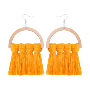 Macrame Tassel Earrings Model Circle
