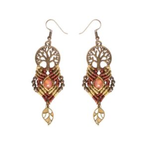 Macrame Earrings Model Tree of Life