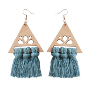 Macrame Tassel Earrings Model Triangle