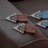 Macrame Tassel Earrings Model Triangle