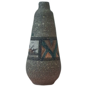 Handcrafted Decorative Persian Pottery Vase with a Single Stem Silhouette, Featuring the Silik Art Motif for an Artistic Display
