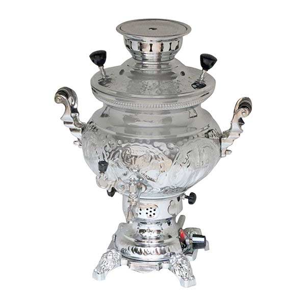 Persian Gas Samovar Traditional Design Tea Maker Floral Motifs 8-Liter