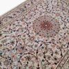 Hand-Knotted Persian Isfahan Abtin Rug (Classical Floral Medallion) - Cream Silk & Wool