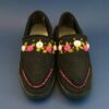 Handcrafted Persian Giveh Shoes - Shokofeh Black Floral Model
