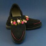 Handcrafted Persian Giveh Shoes – Shokofeh Black Floral Model