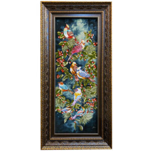 Hand-Knotted Persian Pictorial Rug – Tabriz Bird & Flower Design
