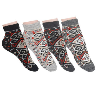 Cotton Ankle Socks for Women with Persian Inspired Pattern, Soft Comfortable Liner Style